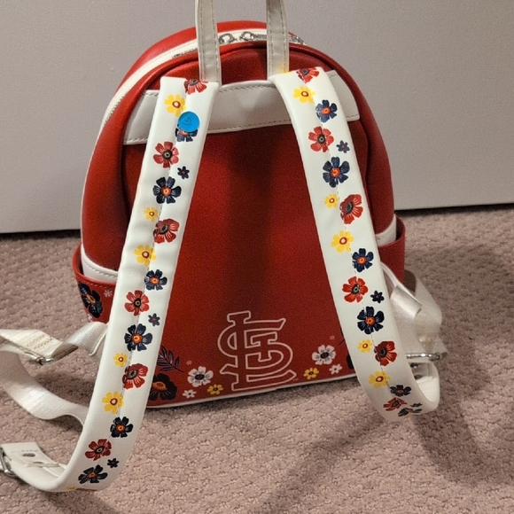 Loungefly MLB St. Louis Cardinals Floral Embroidered Mini Backpack - Picture 8 of 11